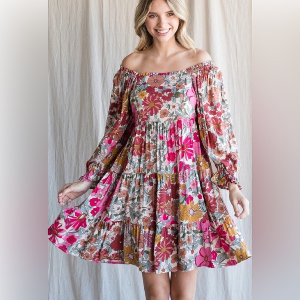 JODIFL Pink Floral Dress